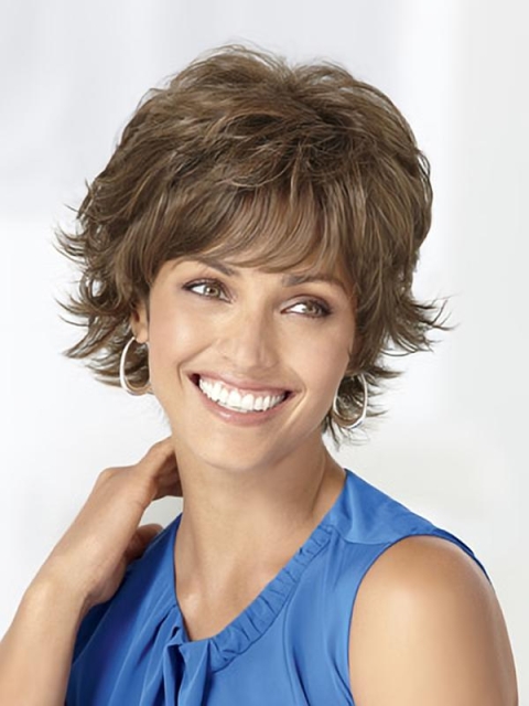 Best Brown Wavy Short Capless Classic Synthetic Women Wigs