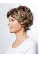 Elegant Brown Wavy Short Monofilament Synthetic Celebrity Women Wigs