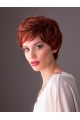  Short Wavy Red Layered 8" Monofilament Synthetic Women Wigs