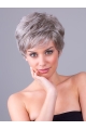 Wavy Short Layered 8" Monofilament Synthetic Grey Women Wigs 