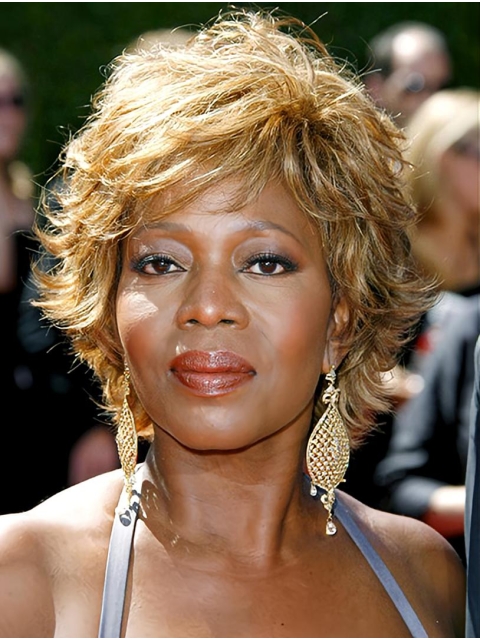 Layered Wavy Short Lace Front Synthetic Alfre Woodard Women Wigs