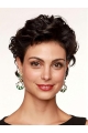 Wavy 6" Short Black Lace Front Human Hair Morena Baccarin Women Wigs