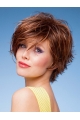 Soft Auburn Layered Wavy Short Capless Synthetic Women Wigs