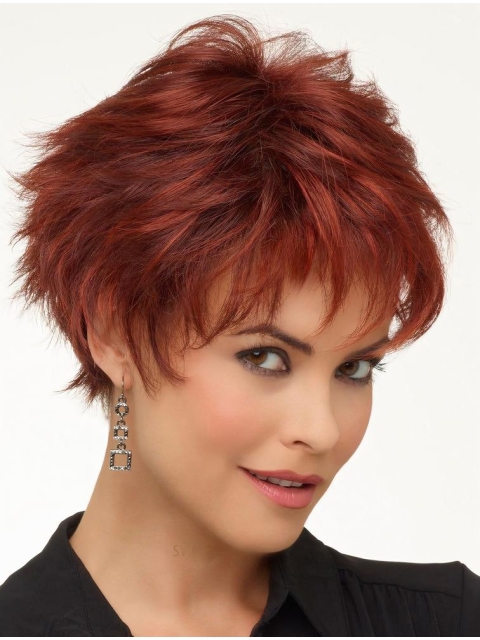 Lace Front Discount Boycuts Wavy Short Synthetic Women Wigs