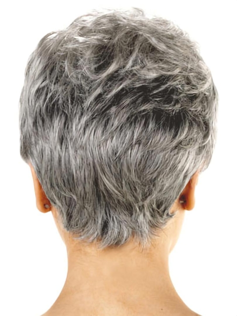 Hairstyles Wavy Short Capless Synthetic Grey Women Wigs