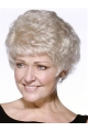 Fashionable Wavy Short Hand-Tied Synthetic Grey Women Wigs