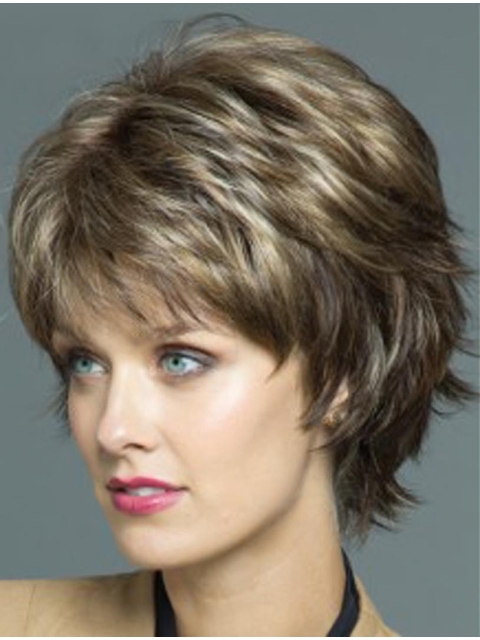 Blonde Wavy Short Capless Synthetic Convenient Women Wigs