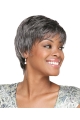 Wholesome Wavy Short Capless Synthetic Grey Women Wigs