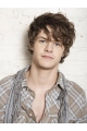 Durable Brown Wavy Short Capless Synthetic Men Wigs