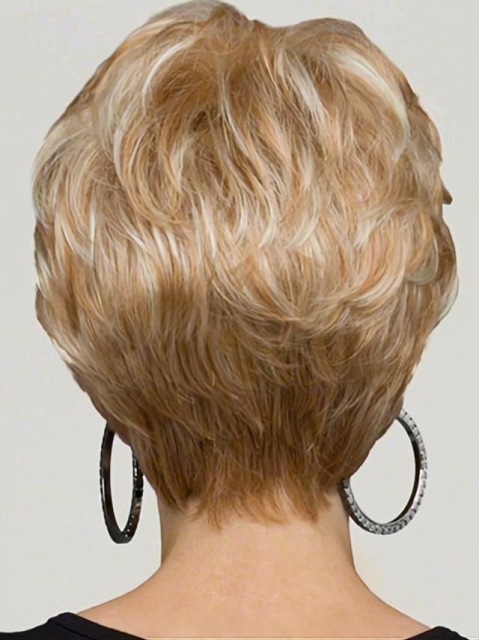 No-fuss Blonde Wavy Short Monofilament Synthetic Women Wigs For Cancer