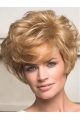 Discount Blonde Wavy Short Monofilament Remy Human Hair Women Wigs