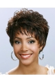 Fashionable Brown Wavy Short Capless Synthetic African American Women Wigs