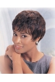 Wholesome Auburn Wavy Short Capless Human Hair African American Women Wigs