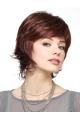 Soft Auburn Wavy Short Monofilament  Synthetic Women Bobs  Wigs