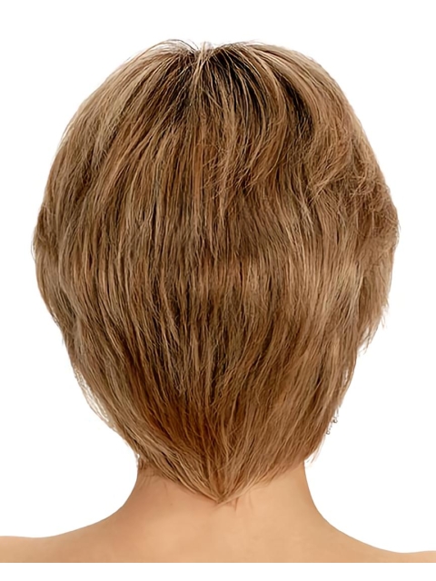 Blonde Short Straight Wavy Capless Remy Human Hair Great Women Wigs