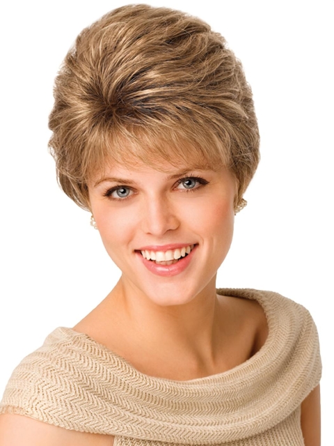 Gentle Blonde Wavy Short Capless Petite Synthetic Women Wigs