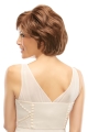 Auburn Wavy Short Monofilament Petite Human Hair Women Wigs