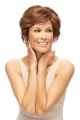 Auburn Wavy Short Monofilament Petite Human Hair Women Wigs