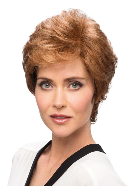  Wavy Short Layered Monofilament Synthetic Women Wigs