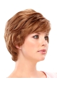 High Quality Auburn Layered Wavy Short Monofilament Human Hair Women Wigs