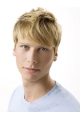 Amazing Blonde Wavy Short Hand-Tied Human Hair Men Wigs