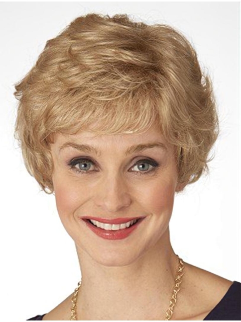 Affordable Blonde Wavy Short Monofilament Classic Synthetic Women Wigs