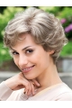 Great Wavy Short Hand-Tied Synthetic Grey Women Wigs