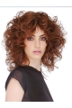 Auburn Curly Shoulder Length  Monofilament 12" Human Hair Women Wigs 