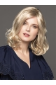 14" Platinum Blonde Shoulder Length Curly Without Bangs Monofilament Synthetic Women Wigs