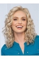 Blonde Monofilament Shoulder Length  Curly Without Bangs Synthetic Women Wigs