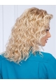 Blonde Monofilament Shoulder Length  Curly Without Bangs Synthetic Women Wigs