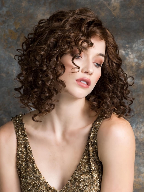 Remy Human Hair 12" Curly Exquisite Shoulder Length 100% Hand-tied Wigs