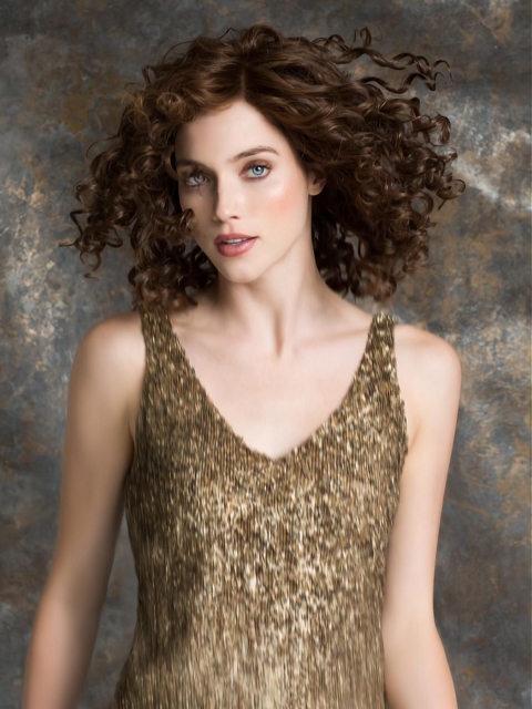 Remy Human Hair 12" Curly Exquisite Shoulder Length 100% Hand-tied Wigs