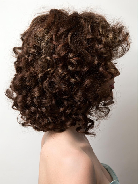 Affordable Medium  Brown Curly Mono Synthetic Women Wigs