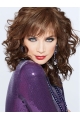 Incredible Auburn Curly Shoulder Length Mono Classic Human Hair Women Wigs