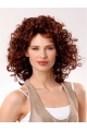 Amazing Curly Auburn Layered Lace Front Human Hair Affordable Women Wigs