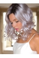 Fashional White Shoulder Length Curly Capless Synthetic New Design Grey Women Wigs