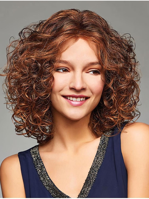 Curly Shoulder length Capless Synthetic Women Wigs