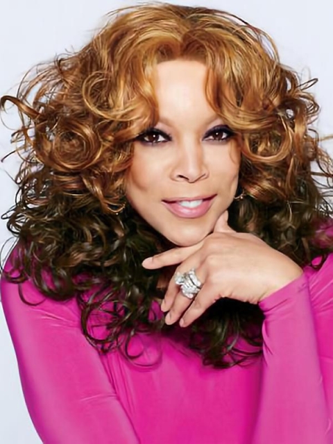 18" Curly Shoulder Length Capless Remy Human Hair Wendy Williams Women Wigs