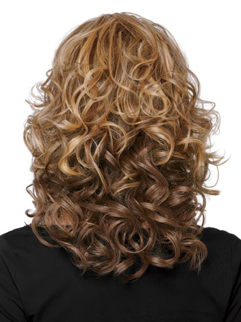 Blonde Medium Curly Capless Synthetic Glamorous Women Wigs