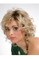 Excellent Hot Curly Blonde Layered Mono Synthetic Women Wigs