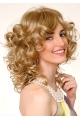 Shining Medium Blonde Curly Lace Front Synthetic Women Wigs