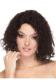 Faddish Brown Curly Shoulder Length Capless Human Hair Women Wigs