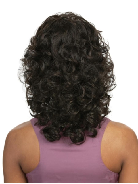 Top Black Curly Shoulder Length Capless Classic Human Hair Women Wigs