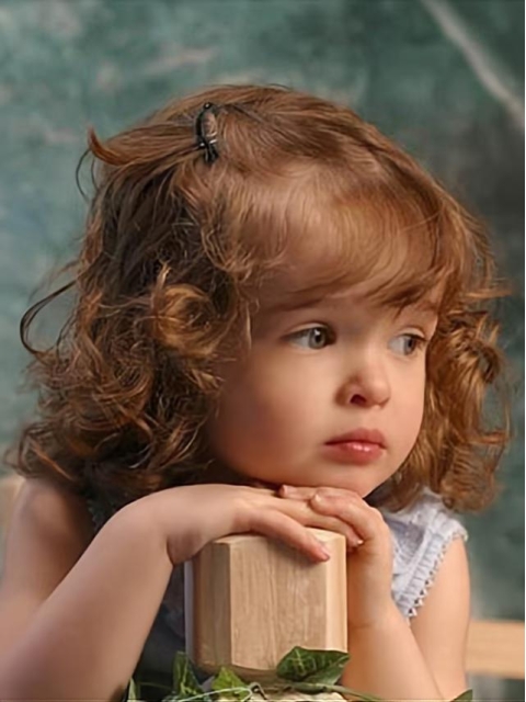 Glamorous Auburn Curly Shoulder Length Lace Front Human Hair Kids Wigs