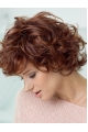 Amazing Auburn Shoulder Length Curly With Bangs Lace Front Beautiful Synthetic Women Wigs