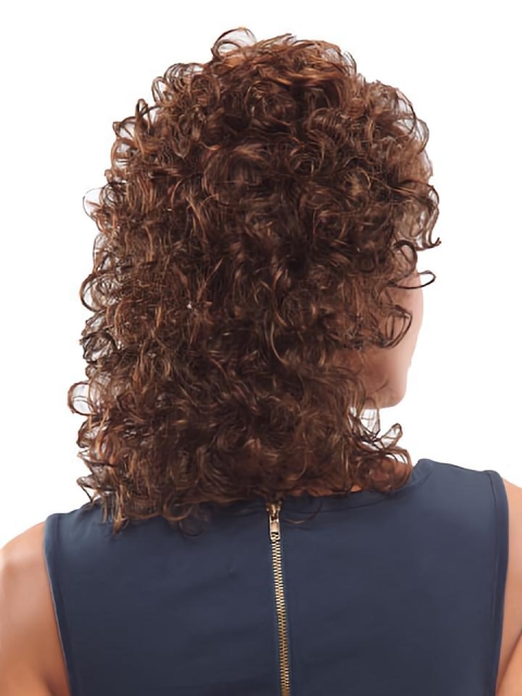 Unique Auburn Curly Shoulder Length lace Front Classic Synthetic Women Wigs