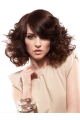 Soft Auburn Curly Shoulder Length Lace Front Synthetic Women Wigs