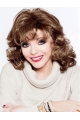 No-fuss Auburn Curly Shoulder Length Lace Front Synthetic Women Wigs