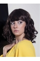 Great Curly Black With Bangs Capless High Quality Synthetic Women Wigs